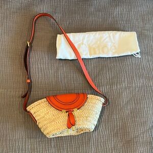 Chloe Small ‘Marcie’ raffia crossbody bag